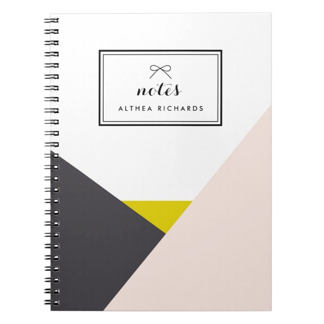 Caderno Espiral Notebook Personalizado Althea Blush Asbtract (Frente)