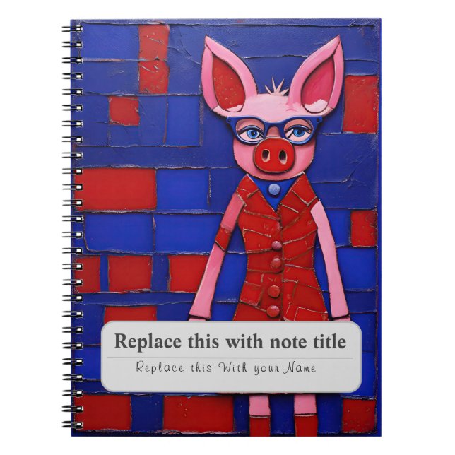Caderno Espiral Notebook Personalizado - Animais Whimsical (Frente)