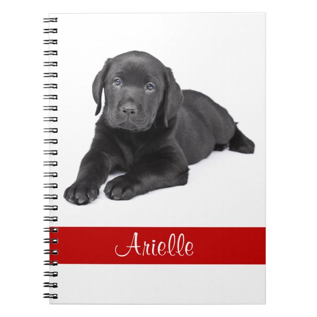 Caderno Espiral Notebook personalizado Black Labrador Retriever (Frente)
