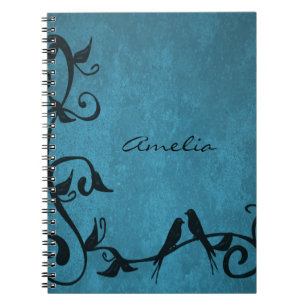 Caderno Espiral Notebook personalizado Blue Lovebird