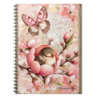 Caderno Espiral Notebook personalizado Blush Blossom