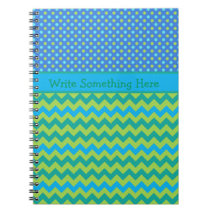 Caderno Espiral Notebook Personalizado: Bolinhas e Chevrons