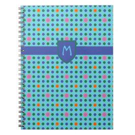 Caderno Espiral Notebook personalizado Bolinhas Monograma ou Jotte