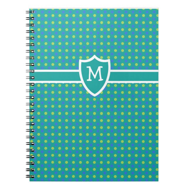 Caderno Espiral Notebook personalizado: Bolinhas verdes (Frente)