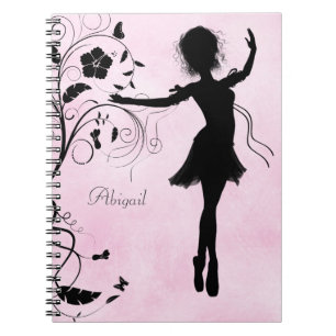 Caderno Espiral Notebook Personalizado Bonito Ballerina e Flores