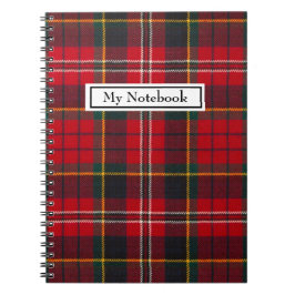 Caderno Espiral Notebook Personalizado - Clã Red Tartan Macpherson