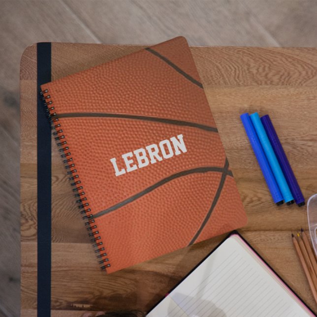 Caderno Espiral Notebook personalizado com aparência de basquete (Criador carregado)