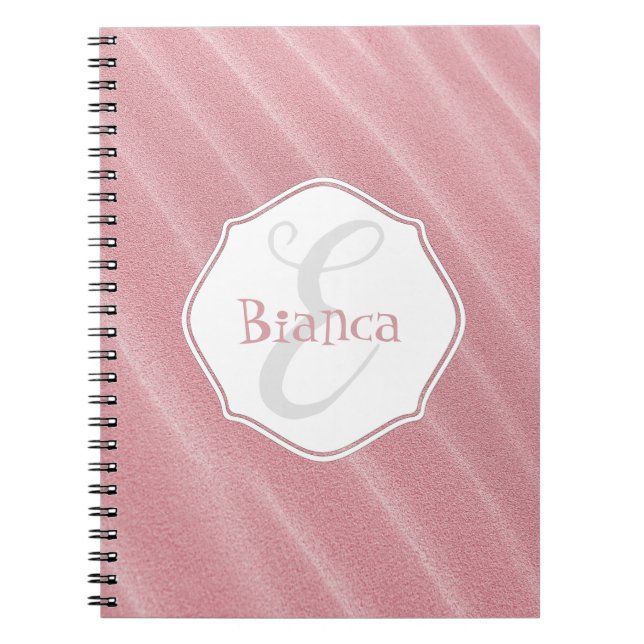 Caderno Espiral Notebook Personalizado com Areia Rosa (Frente)