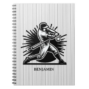 Caderno Espiral Notebook personalizado com bateria de beisebol