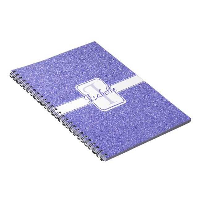 Caderno Espiral Notebook personalizado com brilho roxo (Lado Direito)