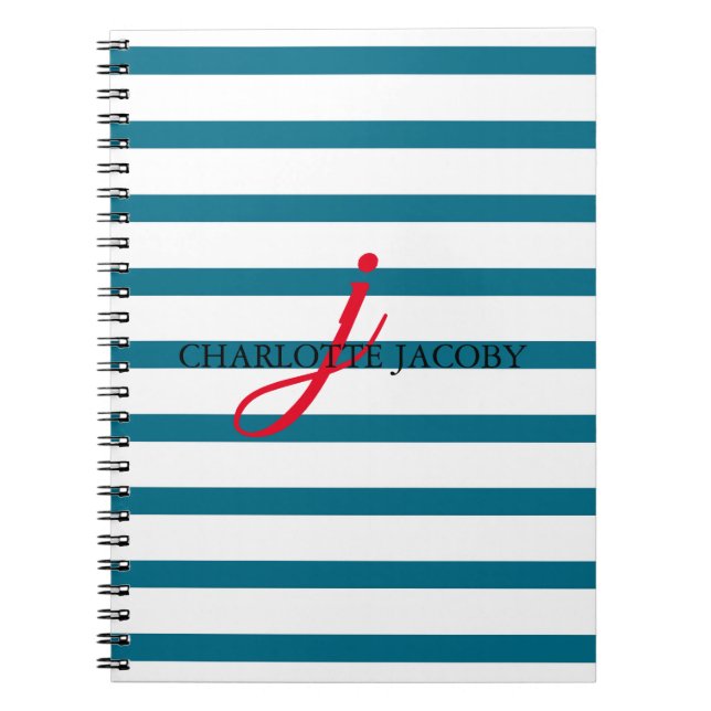 Caderno Espiral Notebook Personalizado com Faixa Azul e Branca (Frente)