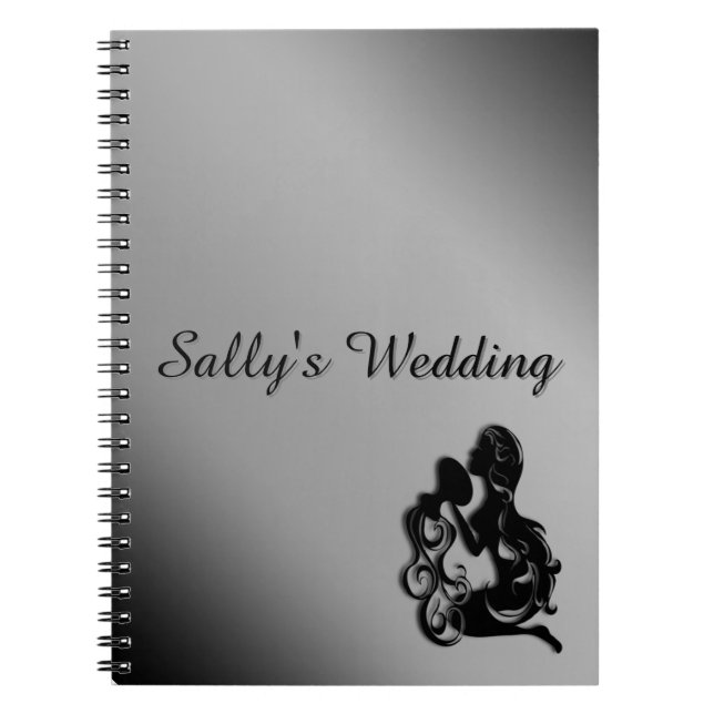 Caderno Espiral Notebook personalizado com gradiente preto e branc (Frente)