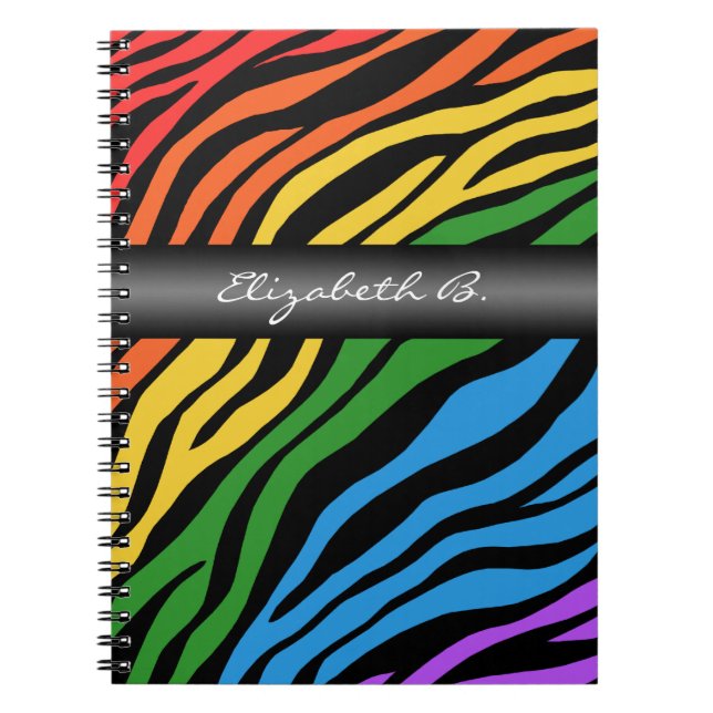 Caderno Espiral Notebook Personalizado com Impressão Zebra em arco (Frente)