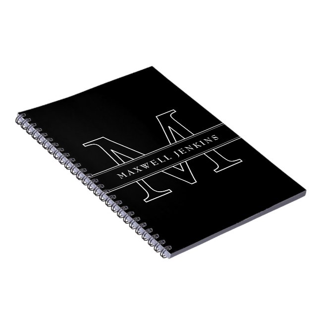 Caderno Espiral Notebook Personalizado com Monograma e Nome (Lado Direito)