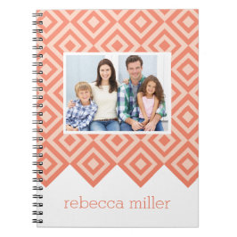 Caderno Espiral Notebook personalizado com padrão de diamante