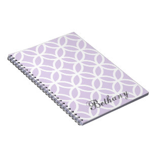 Caderno Espiral Notebook personalizado com padrão de diamante roxo