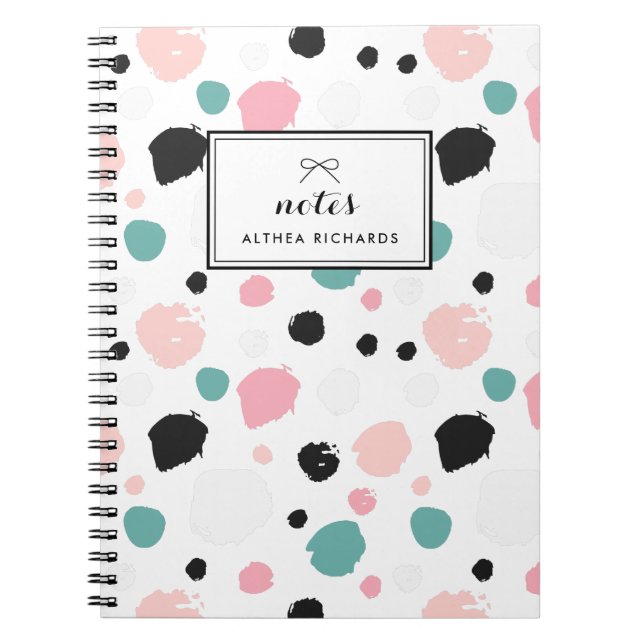 Caderno Espiral Notebook Personalizado com Padrão de Tinta de Disq (Frente)