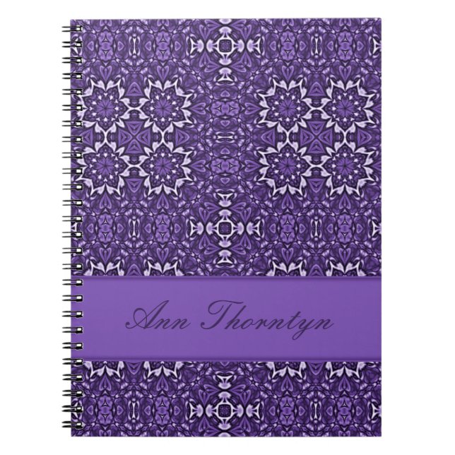 Caderno Espiral Notebook personalizado com padrão Kaleidescope rox (Frente)