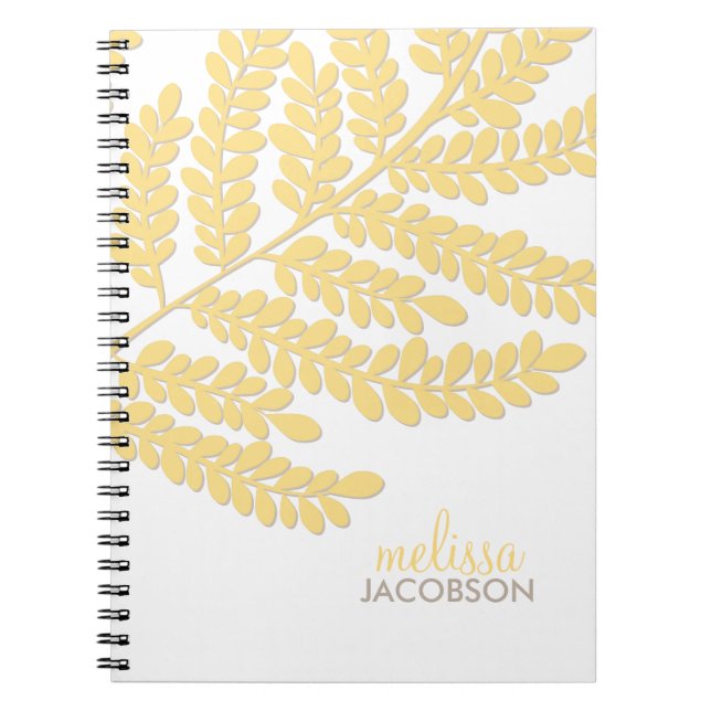 Caderno Espiral Notebook Personalizado com Ramificação de Folha (Frente)