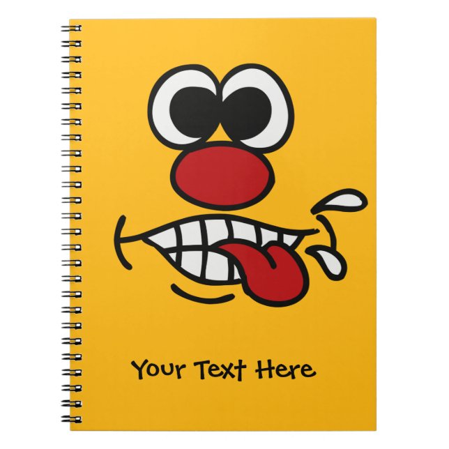 Caderno Espiral Notebook personalizado com rosto engraçado (Frente)