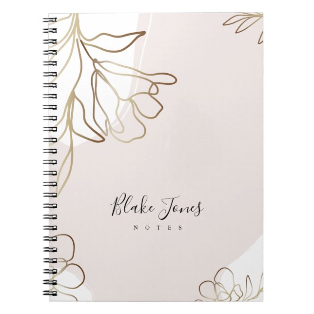 Caderno Espiral Notebook personalizado cor-de-rosa delicado (Frente)
