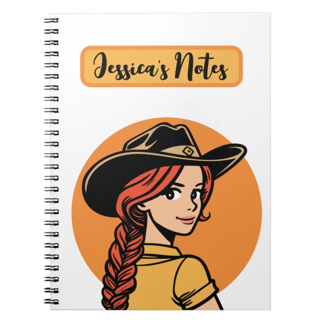 Caderno Espiral Notebook Personalizado Cowgirl (Frente)