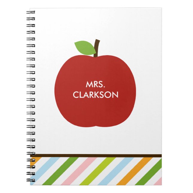 Caderno Espiral Notebook Personalizado da Apple Moderna (Frente)