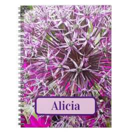 Caderno Espiral Notebook Personalizado das Flores de Allium & Summ