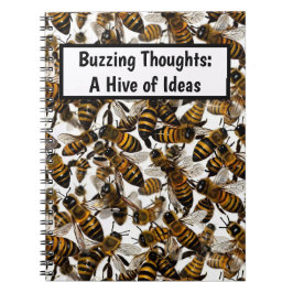 Caderno Espiral Notebook Personalizado de Abelhas Amarelas