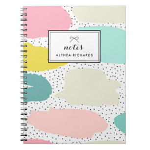 Caderno Espiral Notebook Personalizado De Abstrato De Pastel Brilh