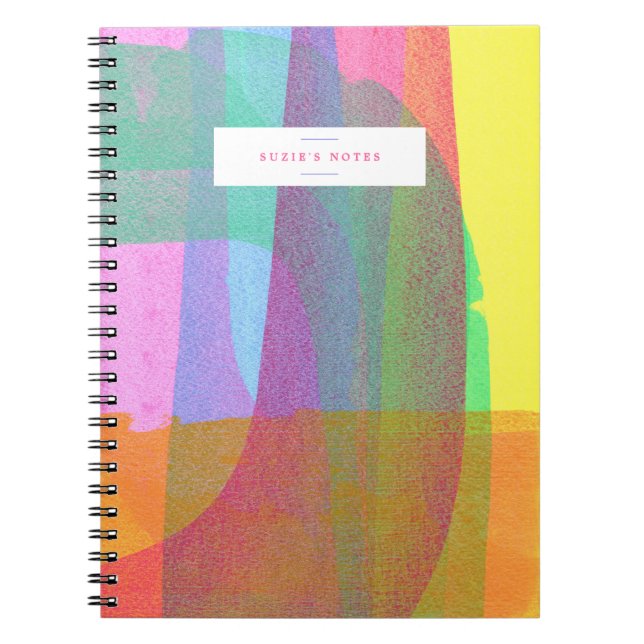 Caderno Espiral Notebook Personalizado de Camadas Pintadas Vincula (Frente)