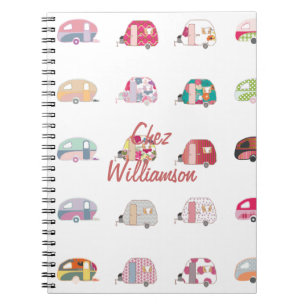 Caderno Espiral Notebook Personalizado de Caravanas Retro