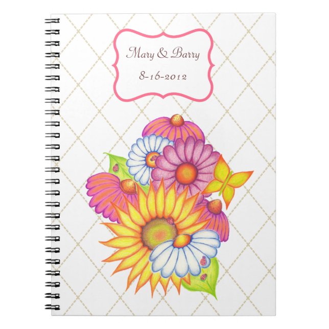 Caderno Espiral Notebook personalizado de casamento (Frente)