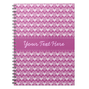 Caderno Espiral Notebook personalizado de Corações Rosa