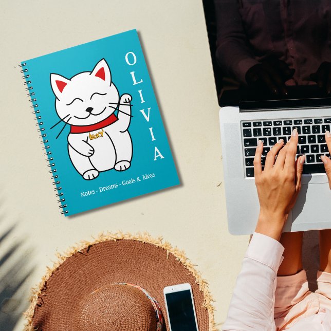 Caderno Espiral Notebook Personalizado De Desenho De Gato Adorável (Criador carregado)