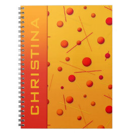 Caderno Espiral Notebook Personalizado de Linhas e Pontos Laranja