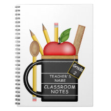 Notebook personalizado de maçã do professor