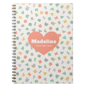 Caderno Espiral Notebook Personalizado de Nome do Alfabeto ABC