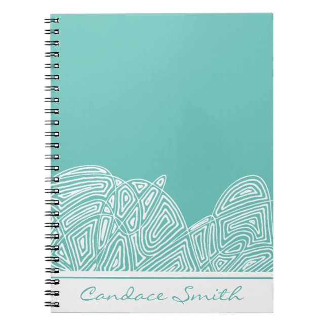 Caderno Espiral Notebook personalizado de ondas (Frente)