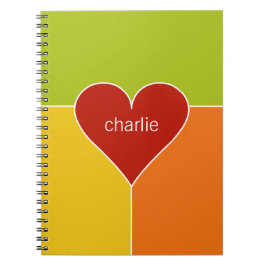 Caderno Espiral Notebook personalizado de padrão cardíaco
