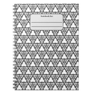 Caderno Espiral Notebook personalizado de padrão uniforme preto e