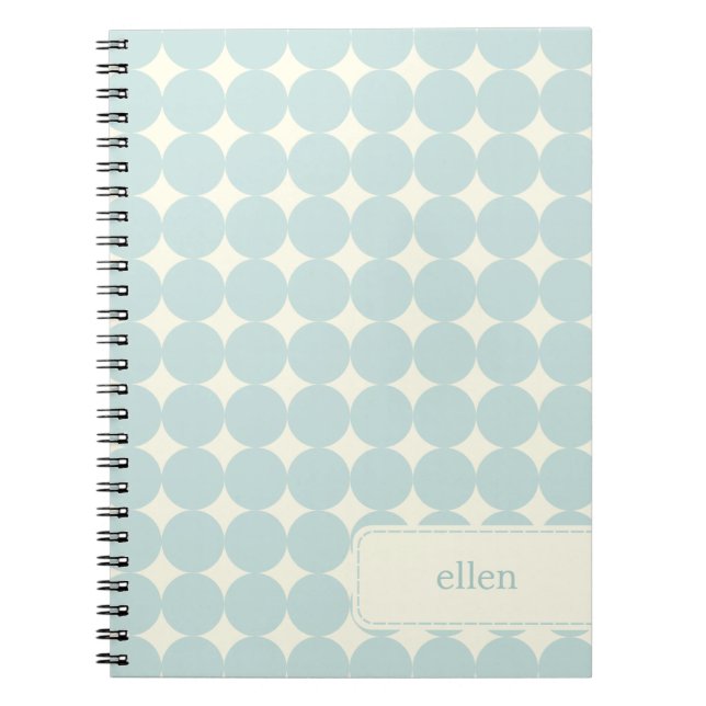 Caderno Espiral Notebook Personalizado de Pontos Modernos - Azul S (Frente)