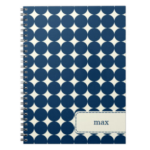 Caderno Espiral Notebook Personalizado de Pontos Modernos - Marinh