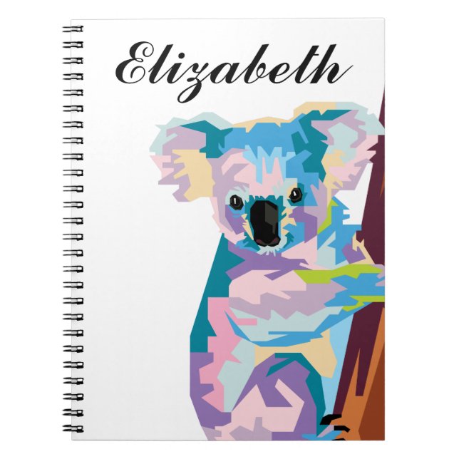 Caderno Espiral Notebook personalizado de Pop Art Koala (Frente)
