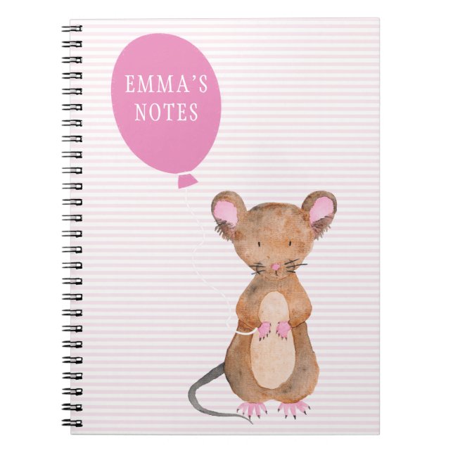Caderno Espiral Notebook personalizado de rato de floresta bonito (Frente)