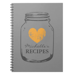 Caderno Espiral Notebook personalizado de receita de jarro de jarr