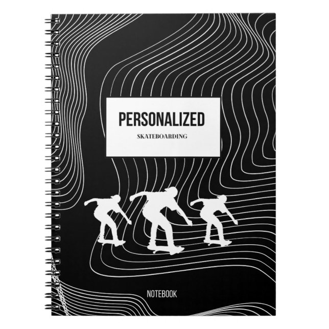 Caderno Espiral Notebook personalizado de skate (Frente)
