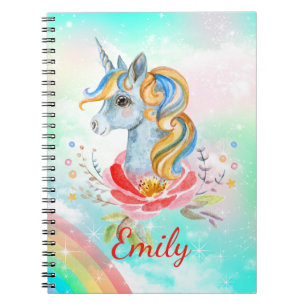 Caderno Espiral Notebook Personalizado de Unicórnio Magnético