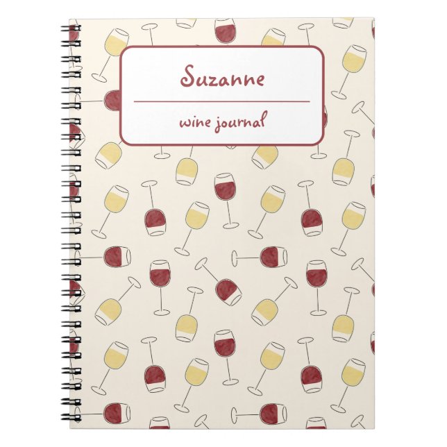 Caderno Espiral Notebook Personalizado Diário de Vidro Branco Verm (Frente)