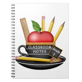 Caderno Espiral Notebook personalizado do Apple Teacup do professo